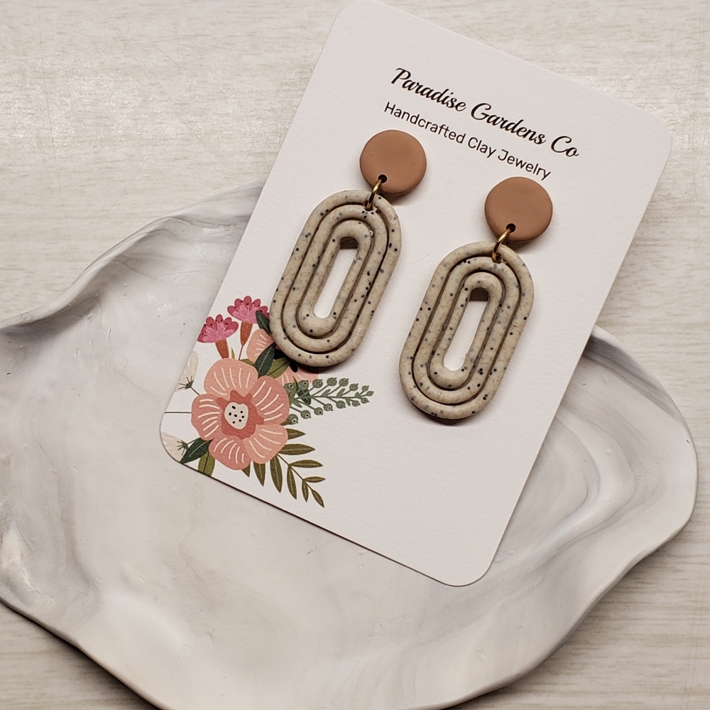 Speckled Neutral Clay Earrings